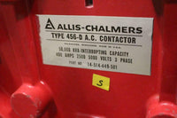 ALLIS CHALMERS TYPE 456-D A.C. CONTACTOR 400AMP 5000V PN# 14-514-449-501