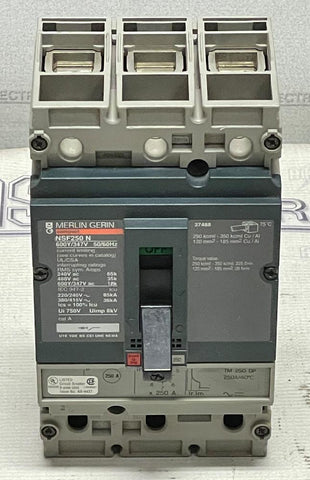 Merlin Gerin NSF250N Molded Case Circuit Breaker 250 Amp 600Y/347 Volt
