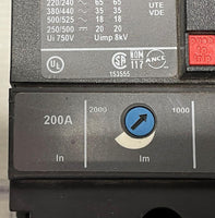 Merlin Gerin JG250 Molded Case Circuit Breaker 200 Amp 600 Volt