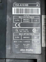 Allen Bradley SMC-2 Reduced Voltage Starter Catalog Number 150-A16NB 10 HP 480 Volt Open Enclosure