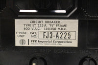 ITE 225 Amp FJ3-A225 Molded Case Circuit Breaker 600 Volt