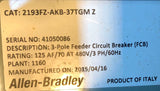 Allen-Bradley Centerline 2100 70A Circuit Breaker Half Space Bucket CAT# 140G-G6C3-C70