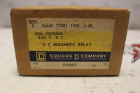 SQUARE D 7001-J-31 DC MAGNETIC RELAY 230VDC COIL