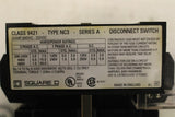SQUARE D 9421NC3 DISCONNECT SWITCH 30AMP 600VAC 250VDC