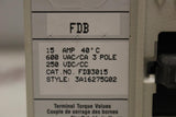 Cutler Hammer FDB3015 Molded Case Circuit Breaker 15 Amp 600VAC/250VDC Volt