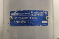 CROUSE HINDS CDR15034 3P4W 150AMP 600VAC POWERMATE RECEPTACLE (receptacle is mislabaled but is a CDR15034 NOT 44)