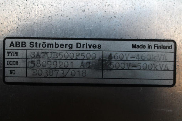 ABB STROMBERG DRIVES SAFUB500F500 460V-460KVA 500V-500KVA
